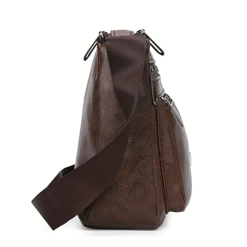 Men's Simple Casual Crossbody Bag, Wear-resistant Shoulder Bag