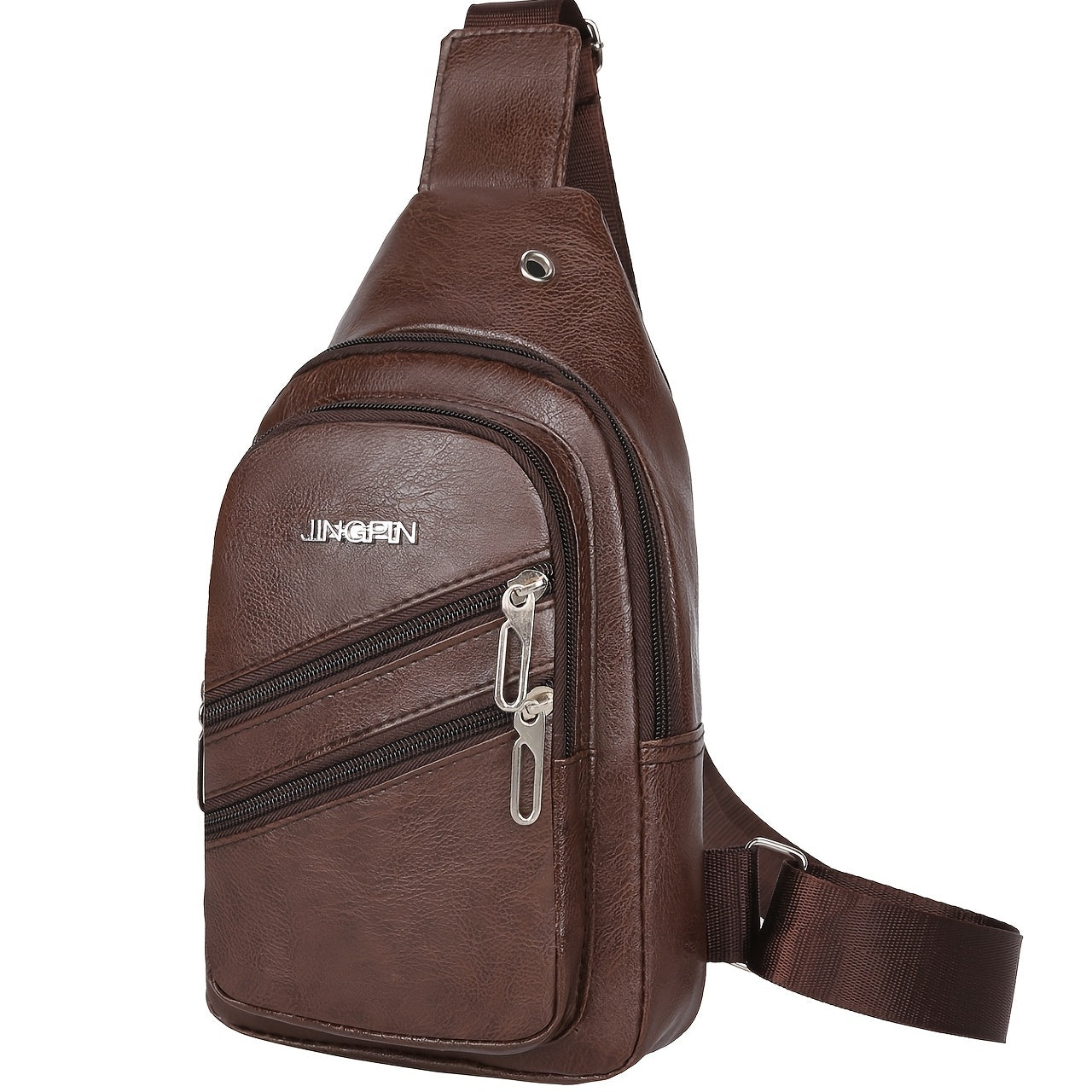 High-end Fashion PU Leather Shoulder Bag, Men's Fashion Multifunctional Chest Bag